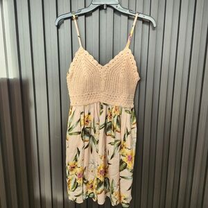 Floral Crochet Top Dress MEDIUM
